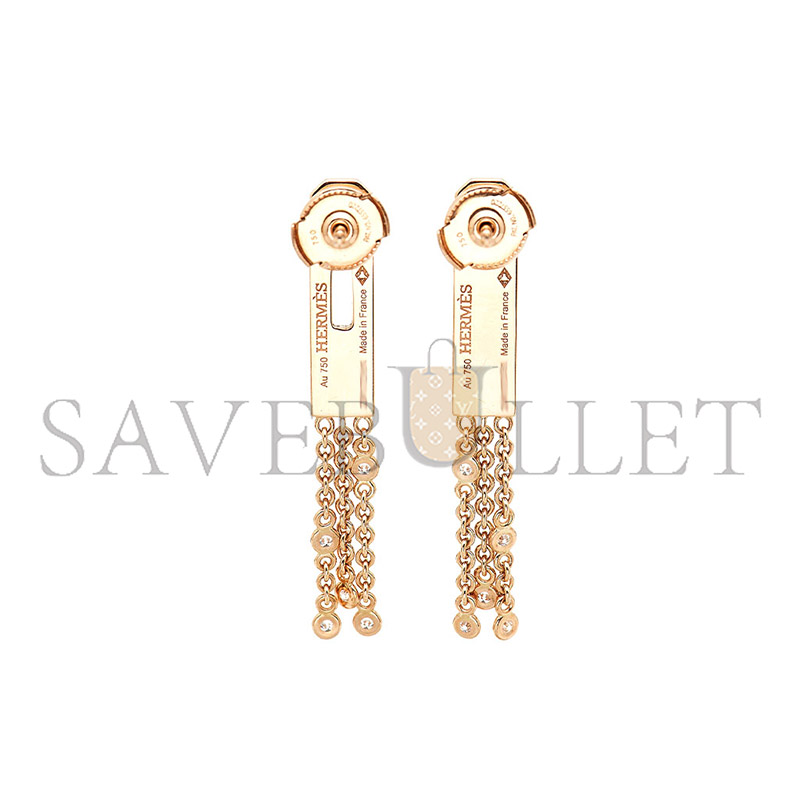 h**mes kelly gavroche Di*m*nds 18k rose gold earrings